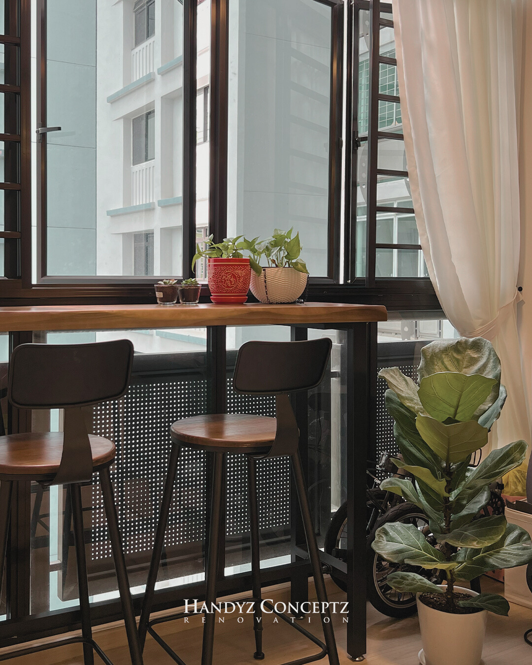 HDB Balcony Solid Wood Table