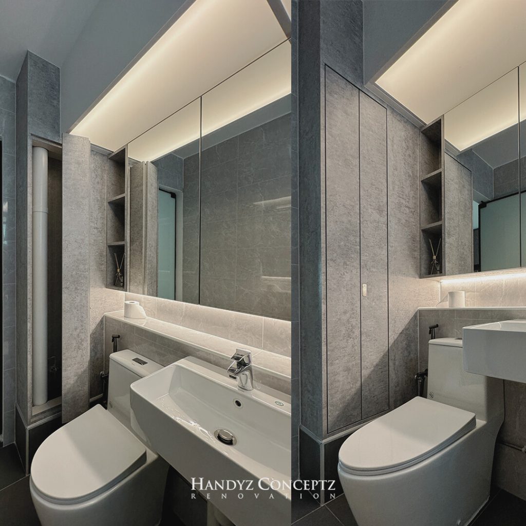 HDB Bathroom Sewage Pipe Box Up